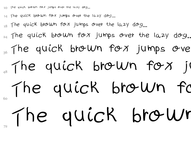 Kids Written font waterfall